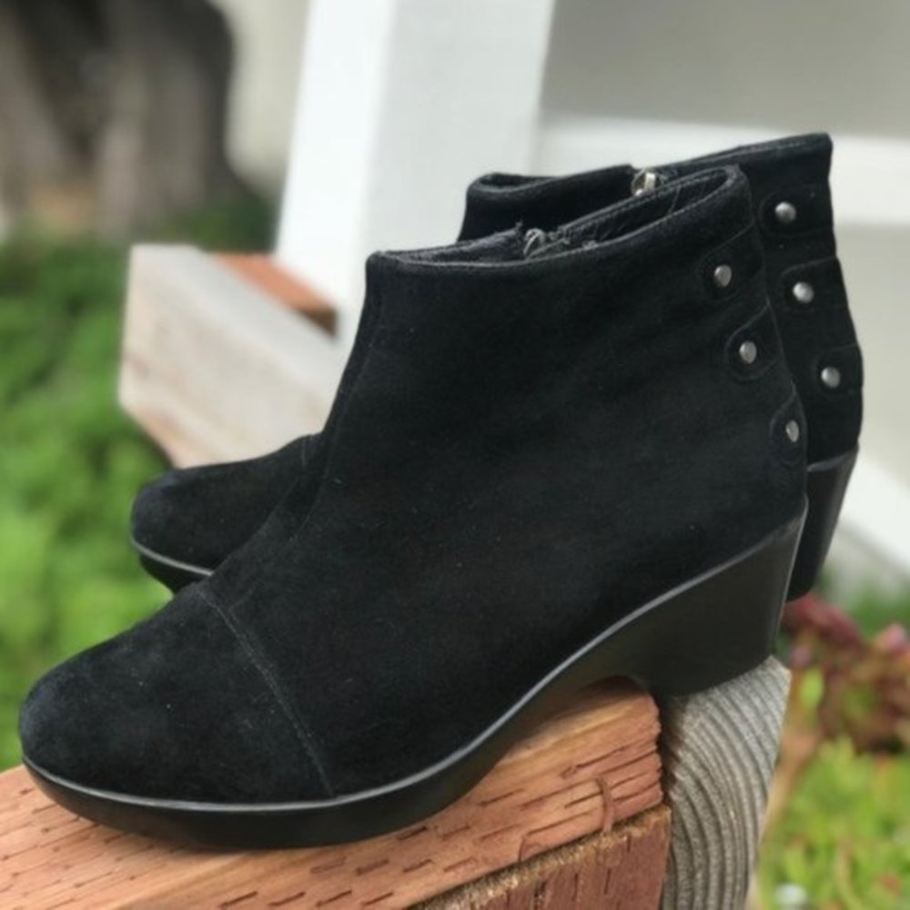 Cordani Black Suede Silver Studded Ankle Booties